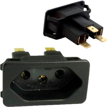 Imagem de 20 Tomada Embutir Fêmea Painel Preta 3 Pinos 20a Tpa2-3 Margirius