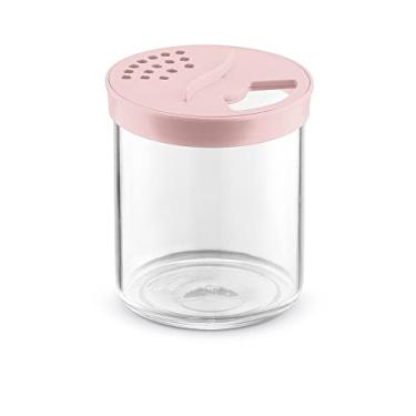 Imagem de Pote Farinheiro Porta Queijo Ralado Saleiro Tampa Rosa