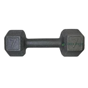 Imagem de Halter Sextavado de Ferro Fundido Pintado - 7 Kg