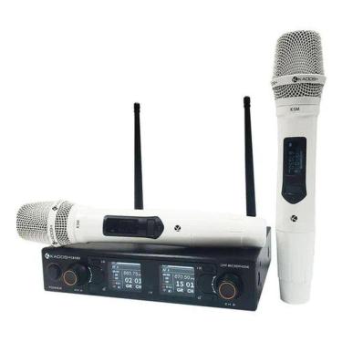 Imagem de Microfone Kadosh K-502M Sem Fio Bastão Duplo Branco