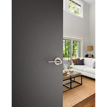Imagem de Kwikset 408PLL-11P Trava de porta de privacidade com alavanca Palmina com trava RCAL e acabamento em bronze veneziano RCS Strike