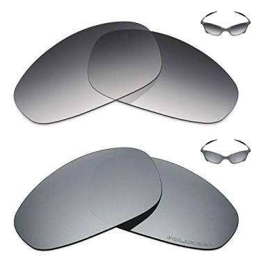 Imagem de Mryok+ 2 pares de lentes polarizadas de substituição para óculos de sol Oakley Juliet – Cinza dégradé tingido/prata titânio