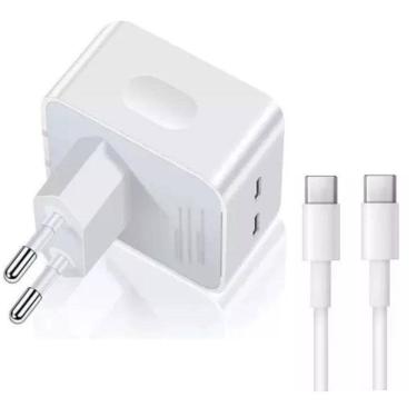 Imagem de Carregador Turbo Duplo Usb-C Compatível Galaxy S20 21 22 40W