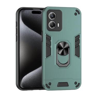 Imagem de Estojo Fino Compatible with Motorola Moto G53 5G Phone Case with Kickstand & Shockproof Military Grade Drop Proof Protection Rugged Protective Cover PC Matte Textured Sturdy Bumper Cases (Size : Dark