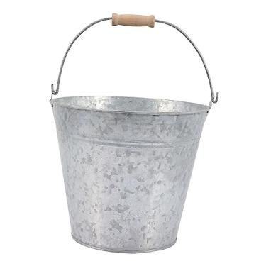 Imagem de YARNOW balde de aço inoxidável vasos de flores de metal balde de lenha lareira cestas de presente recipiente de arranjo de flores vaso de flores doméstico carvão cinzeiro cesto de lixo