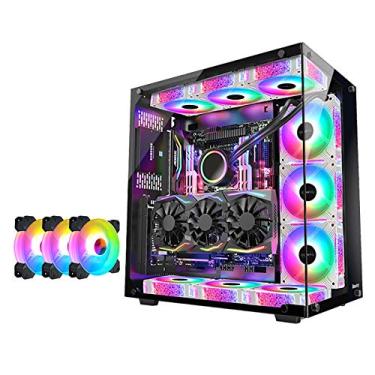 Imagem de Gabinete Gamer Gaming Case, Mid-Tower PC Gaming Case ATX/M-ATX/MINI-ITX - Front I/O USB 3.0 Port - Tempered Glass - 9 Fan Position - Water-Cooling Ready (Style : 3 fan)