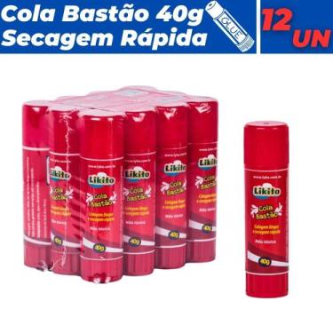 Imagem de Cola Bastão Escolar Secagem Rápida 40G Kit Com 12 Unidades - Lyke