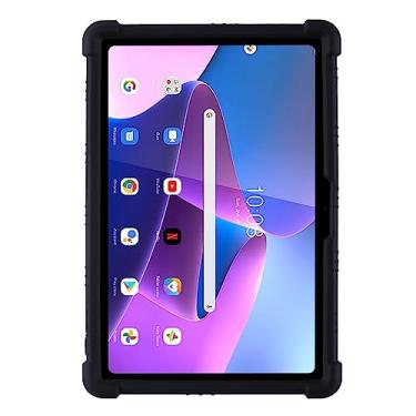 Imagem de QYiiD Capa para tablet Lenovo 10e Chromebook, capa protetora de silicone leve à prova de choque macia à prova de choque para Lenovo 10e Chromebook 10,1 polegadas, preta