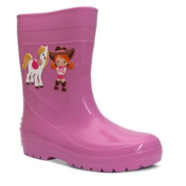 Imagem de Bota Galocha Infantil Menina Nº 25 ao 32 Botinha Feminina Country Boiadeira 09.48 (Rosa, BR, Criança de 4 a 8 anos, Numérico, 32)