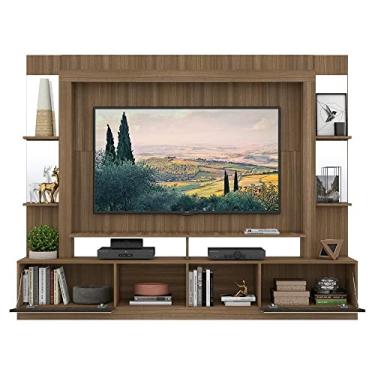 Imagem de Rack c/Painel e Suporte Tv 65" Prateleiras c/Espelho Oslo Multimóveis Madeirado/tenerife