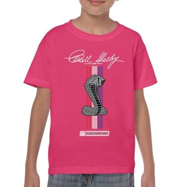 Imagem de Camiseta juvenil logotipo Shelby Cobra American Legendary Muscle Car Racing Mustang GT500 Performance Powered by Ford Kids, Rosa choque, M
