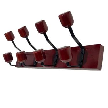 Imagem de Cabideiro de madeira organizador de roupas e acessórios 4 cabides Mogno