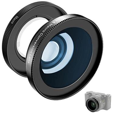 Imagem de Iboolo&EooEye Lente HD grande angular 2 em 1 de 18 mm/lente adicional macro 10x, lente grande angular HD de 40,5 mm compatível com câmeras Sony ZV1F, Sony APSC ZV-E10 e A5000/6000 Series