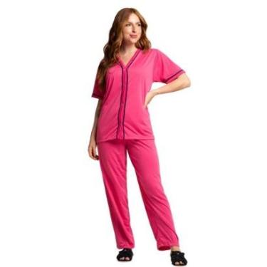 Imagem de Pijama Blogueira Manga Curta Vekyo Botões Roupa Para Dormir Inverno Linha Noite-Feminino