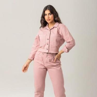 Imagem de Jaqueta Sarja Cropped Feminina Moderna Zune-Feminino