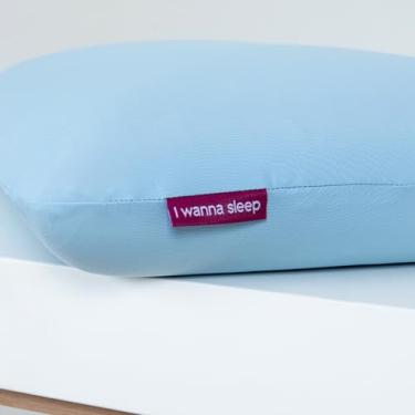 Imagem de Travesseiro Blue Látex - I wanna sleep - (Altura P - 11cm) - Capa Refrescante, Látex Tailandês 100% Natural, Hipoalergênico e Naturalmente Resistente a Poeira e Ácaros - 11x40x60cm