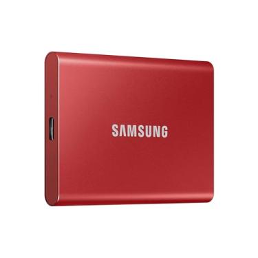 Imagem de SAMSUNG SSD portátil T7, unidade externa de estado sólido de 1 TB, velocidades de até 1.050 MB/s, USB 3.2 geração 2, armazenamento confiável para jogos, estudantes, profissionais, MU-PC1T0R/AM,