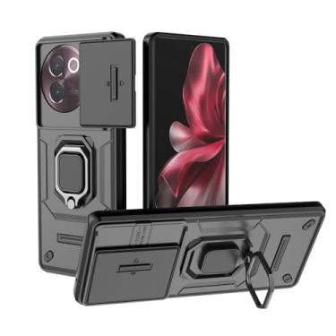 Imagem de Kukoufey Compatível com suporte Vivo V30e 5G Shell, com capa de lente de câmera deslizante compatível com Vivo V30e 5G V2340 V2339 capa preta