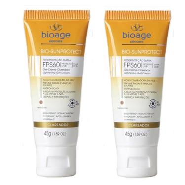 Imagem de Bioage Protetor Solar Facial Clareador FPS60 Translúcido Em Dobro - Gel-Creme Fotoprotetor