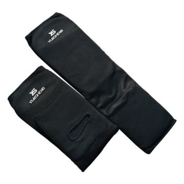 Imagem de UGPLM Caneleiras de muay thai, almofadas do peito do pé, equipamento de boxe, protetor de perna, pés para sparring, muay thai, boxe, chutes, mma, preto S