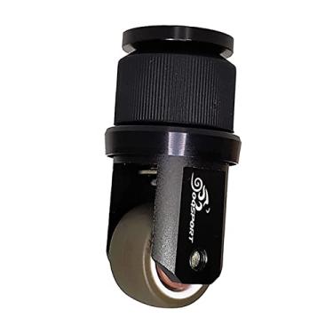 Imagem de Tachiuwa auxiliar de dobrável Roda de empurrar fácil Roda auxiliar universal para diâmetro interno Espigão de Roda deslizante de, Preto