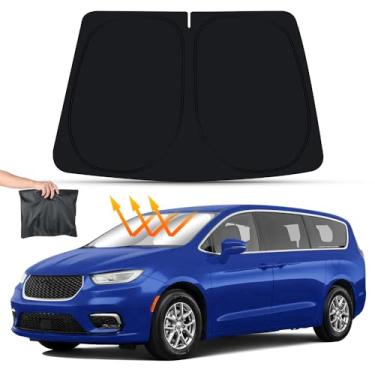 Imagem de LUNQIN Para-sol de carro para Chrysler Pacifica 2017 2018 2019 2020 2021 2022 2023 2024 acessórios interiores automotivos para-brisa frontal para-sol protetor de isolamento dobrável guarda-sol janela