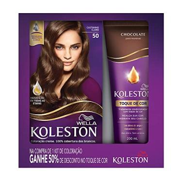 Imagem de Koleston Kit Tinta De Cabelo Castanho Claro 50 E Tratamento Condicionador Toque De Cor Chocolate 200Ml