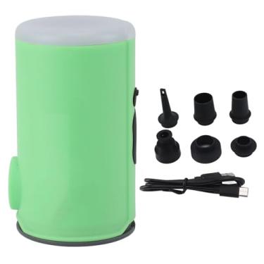 Imagem de Bomba de ar elétrica, mini bomba de ar portátil recarregável multifuncional, bateria recarregável USB para inflar esvaziar para flutuadores de piscina colchão de ar para natação a (Green)