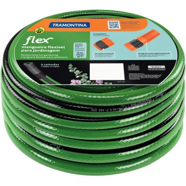 Imagem de Mangueira Tramontina Pvc C/Engate e Esguicho Flex 10m Verde e Preta
