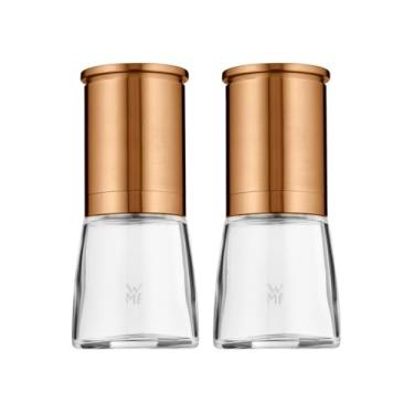 Imagem de WMF De Luxe Moedor de Pimenta de 2 Peças com 14 cm de Diâmetro 6 cm Cromargan Moedor de Cerâmica de Vidro de Aço Inoxidável para Sal/Pimenta/Pimenta/Cobre/Moedor de Cerâmica