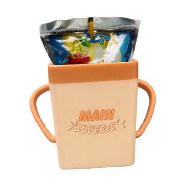 Imagem de Mommy's Helper Suporte de caixa de suco isolado Juice Pal, mantém bebidas frias, à prova de derramamento, alças emborrachadas, seguro para lava-louças, adorável gráfico "Main Squeeze", ideal para