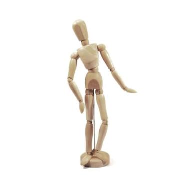 Imagem de BONECO DECORATIVO ARTICULADO MANEQUIM DE MADEIRA 20CM