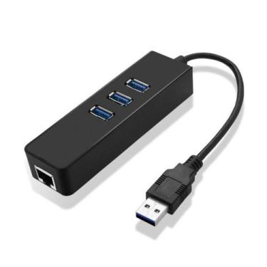 Imagem de Adaptador USB para RJ45 - Gigabit - HUB 3 Portas USB 3.0 - CBU.34801 -