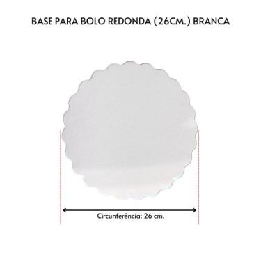 Imagem de Kit 10 Unidades Cake Board Para Bolo Redondo 26cm. Branco - TAMAROZZI 