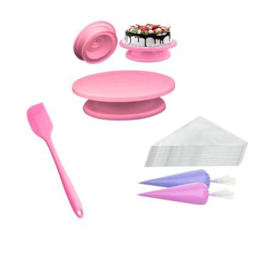 Imagem de Kit rosa Culinário Bailarina Giratória Espátula E Saco Confeitar - UDlandia