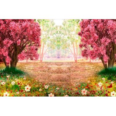 Imagem de Painel de lona Floresta Florida Aquarela Jardim de Flores - Fabrika de