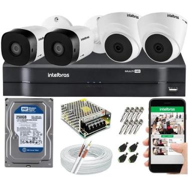 Imagem de Kit Cftv 4 Câmeras Segurança Intelbras 1 Mega Dvr Mhdx