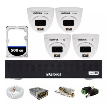 Imagem de Kit 4 Câmeras de Seguranca Intelbras Vhd 1120d Full Color Dvr Mhdx 100