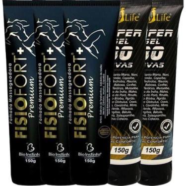 Imagem de Kit 3 Pomada Fisiofort Premium 150G + 2 Super Gel 30 Ervas - Bio Insti