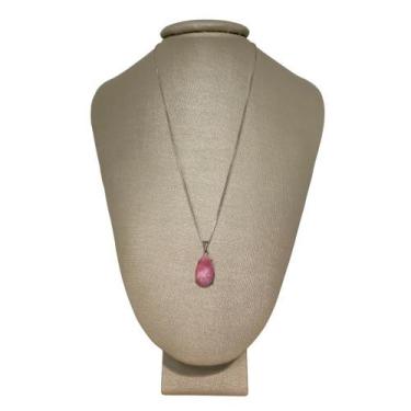 Imagem de Colar 50Cm Prata 925 Gota Opala Rosa Lapidada Ponte Vecchio - Ponte Ve