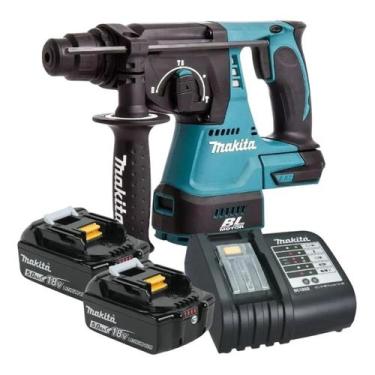 Imagem de Martelete 2 Baterias 18v 5ah Dhr242z Makita Com Carregador Bivolt