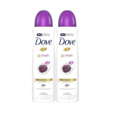 Imagem de Kit 2 Desodorante Antitranspirante Aerosol Dove Go Fresh Amora e Flor 