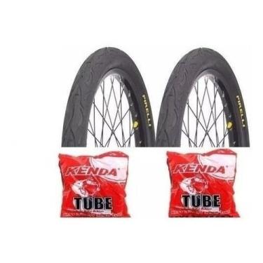 Imagem de Par Pneu Bike Pirelli Tornado Flame Aro 20x2.125 + 2 Camaras