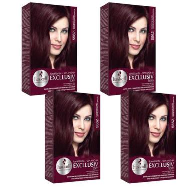 Imagem de Kit 4 TONALIZANTE HASKELL 5562 CASTANHO CLARO VERMELHO VIOL ESP