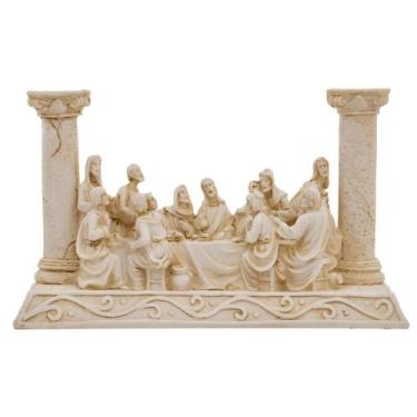 Imagem de Presépio Santa Ceia Natal Resina Decorativo Stone 28x10x16cm - Wincy N