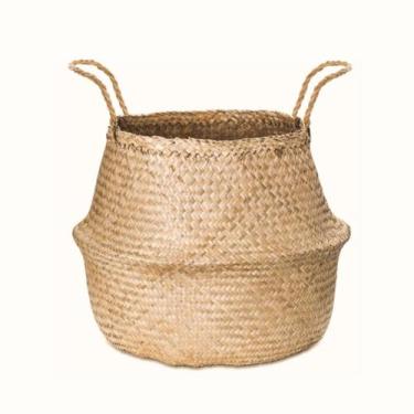 Imagem de Cesto Vaso de Palha Grande Cachepot Decoração de Chão Luxo - Clube Dec