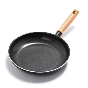 Imagem de GreenPan Hudson Healthy Ceramic antiaderente Frigideira de 30,48 cm, Alça inspirada em madeira vintage, livre de PFAS, lavável na lava-louças, preta