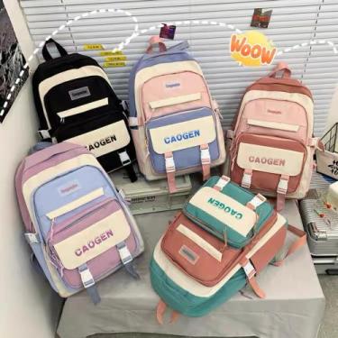 Imagem de Mochila Escolar Impermeável Casual Feminina Masculina Moda Coreana - U