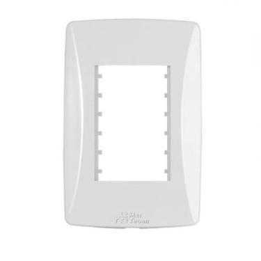 Imagem de Placa 4x2 Para 3 Módulos Horizontal Linha Petra - MecTronic - MEC-TRON