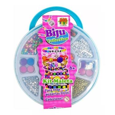Imagem de Biju Collection Com Maleta Faça Lindas Miçangas - DM TOYS, Azul
